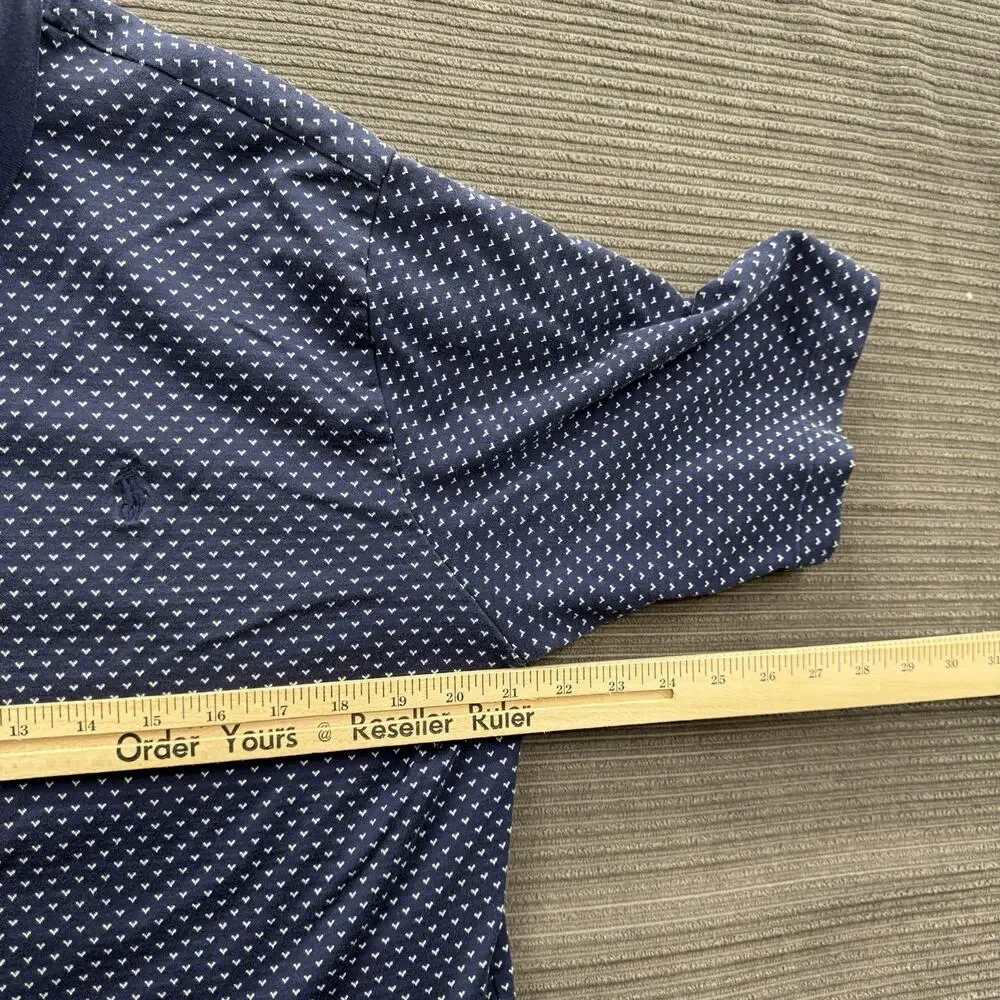 Polo Golf Ralph Lauren Polo Shirt‎ Men Medium Navy Polka Dot Heart Pattern.
